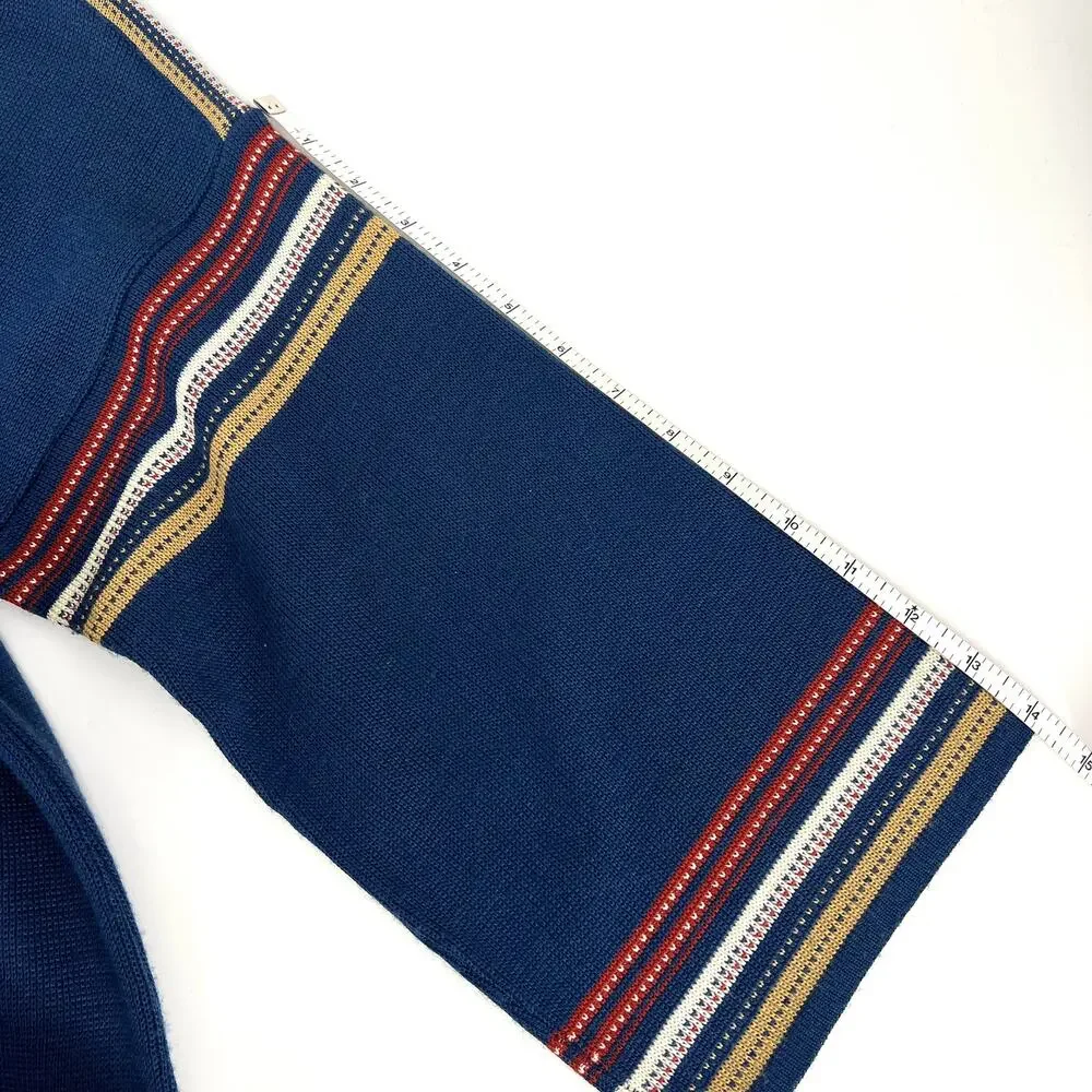 Vintage Montgomery Ward Wool Blend Blue ¾ Sleeve Sweater Size 8